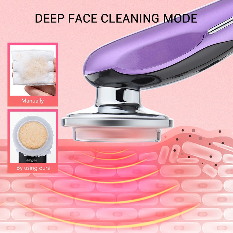 7 em 1 dispositivos de face lift ems rf microcorrente rejuvenescimento da pele facial massageador terapia de luz anti envelhecimento rugas beleza aparelho